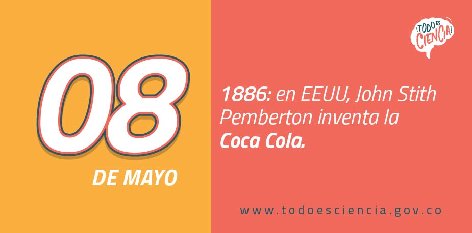 08 de mayo de 1886: John Stith Pemberton inventa la Coca Cola.